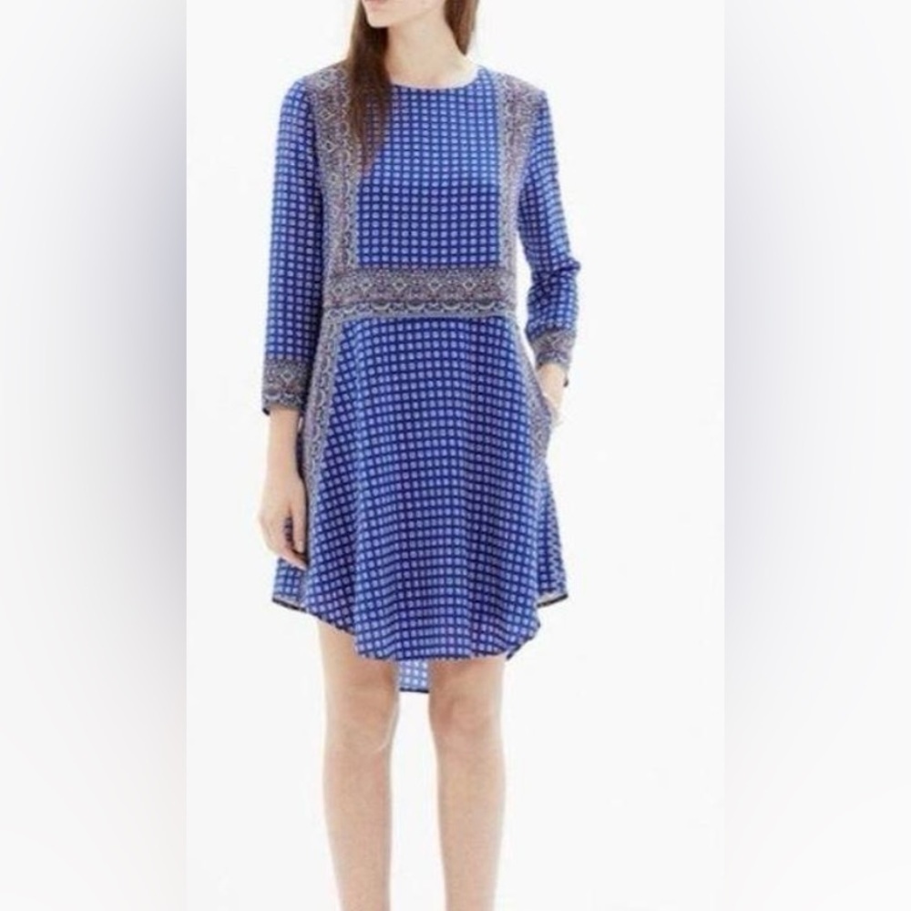 Madewell Silk Ascot Grid Dress Size XS